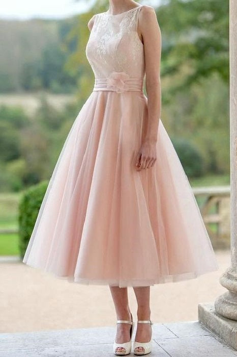 Tea Length Wedding Dress Retro Wedding ...